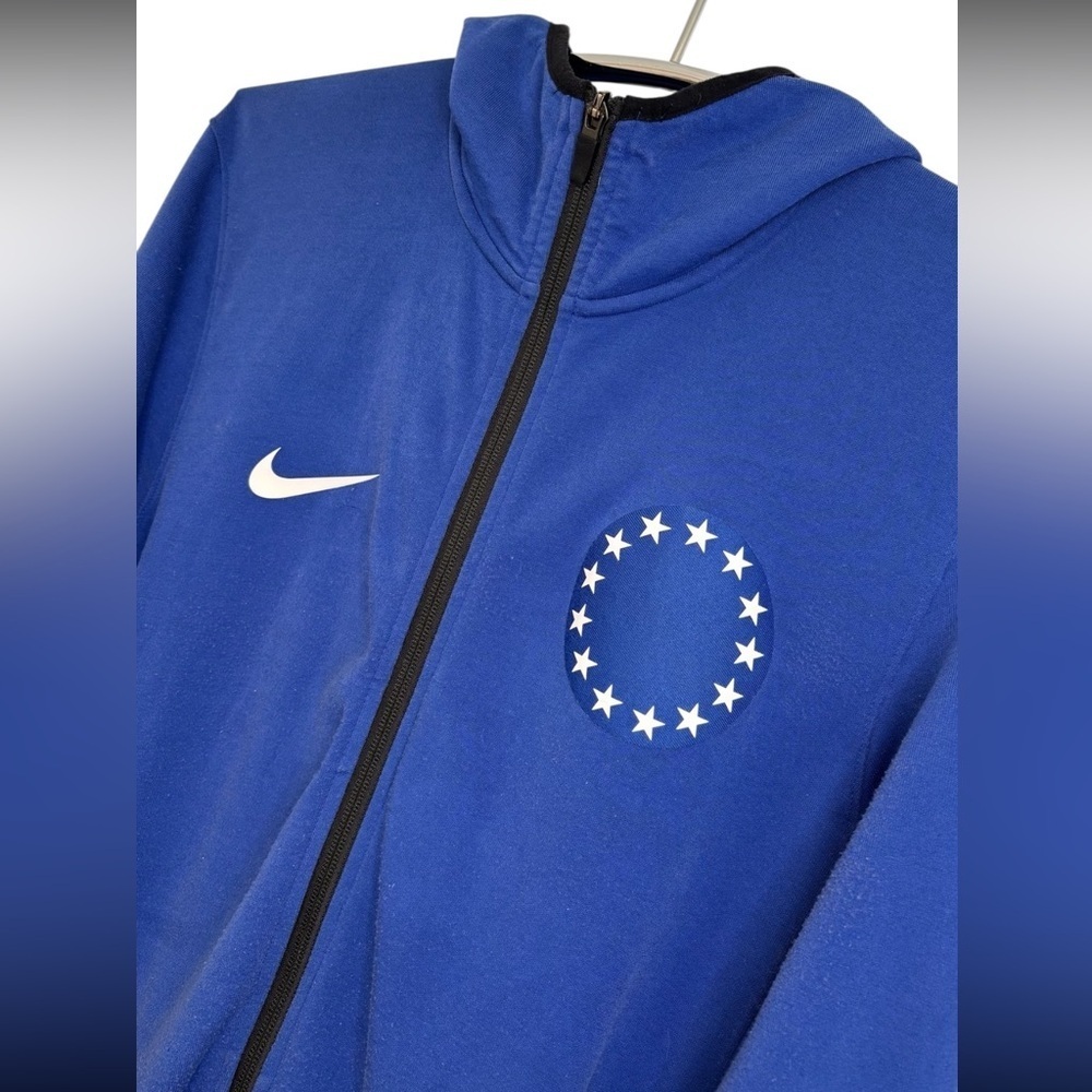 Nike Dri-Fit Royal Blue Philadelphia 76’s Partial Logo Full Zip Hoodie